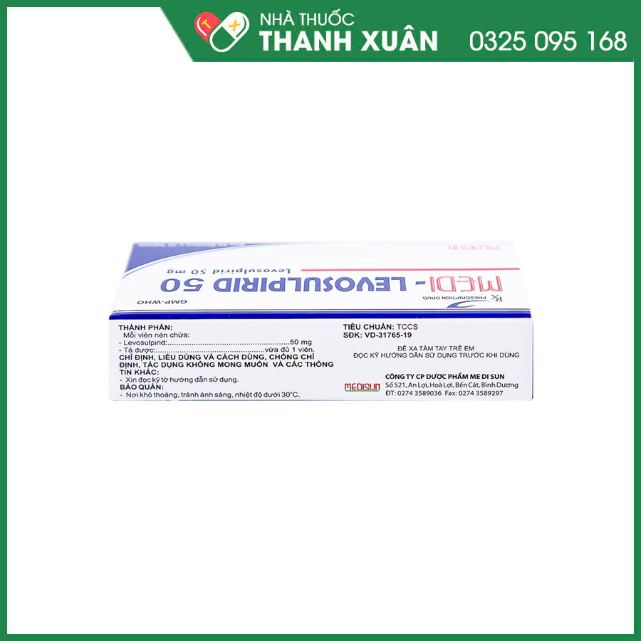 Medi-Levosulpirid 50 thuốc điều trị tâm thần phân liệt và các triệu chứng rối loạn tiêu hóa chức năng